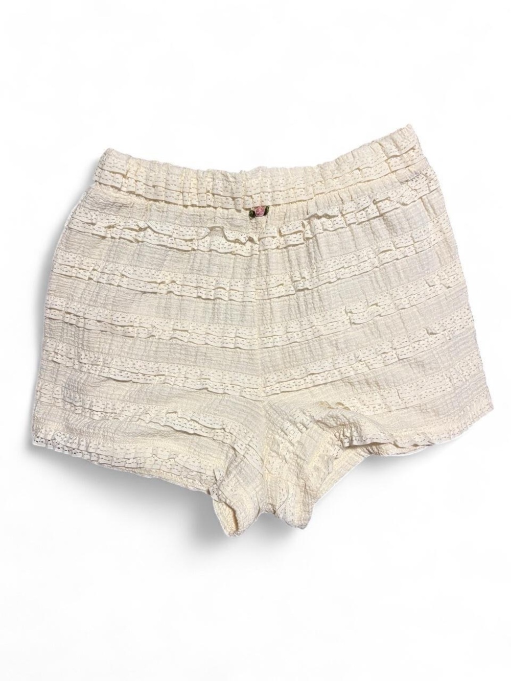 Cute cream NWOT ruffled bloomer micro shorts high waist xs can fit small